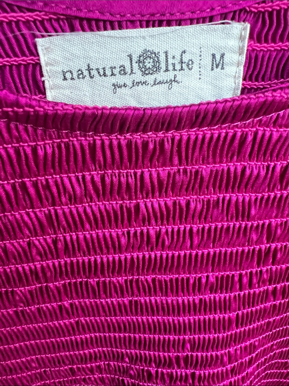NATURAL LIFE Hot Pink Tiered Sundress with Ruffle Sleeves. Size Medium - Picture 3 of 6